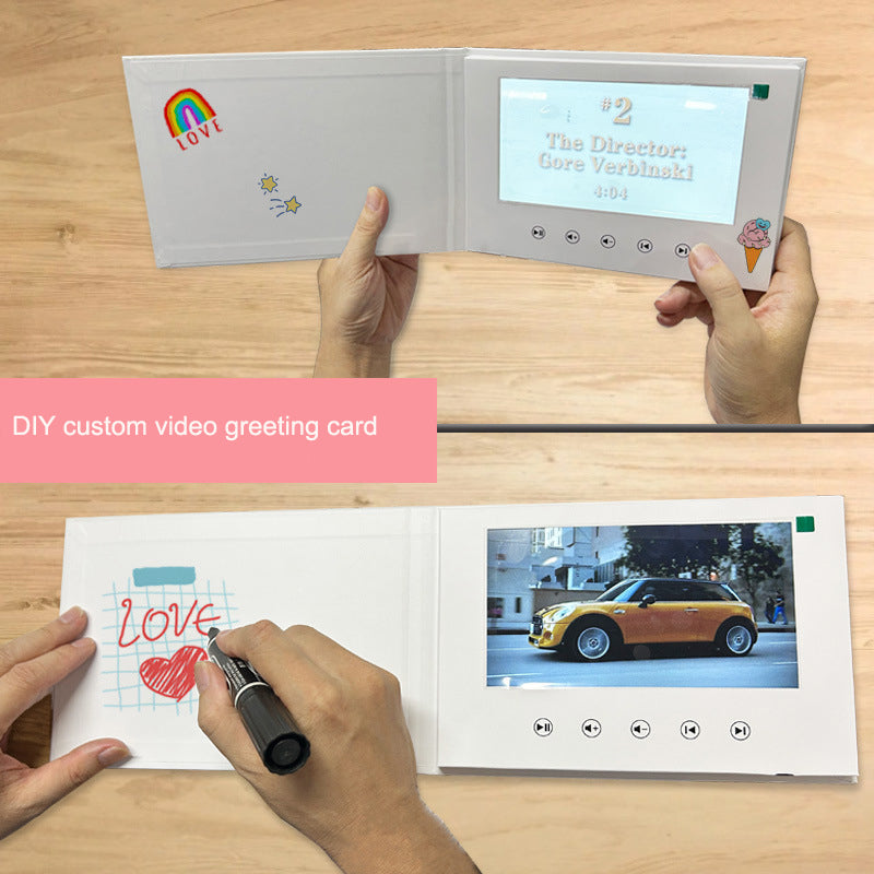 IPS video greeting card, 3D birthday music brochure, DIY custom video greeting card - Korvel