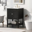 Meuble de salle de bain moderne noir de 24" avec évier en céramique élégant