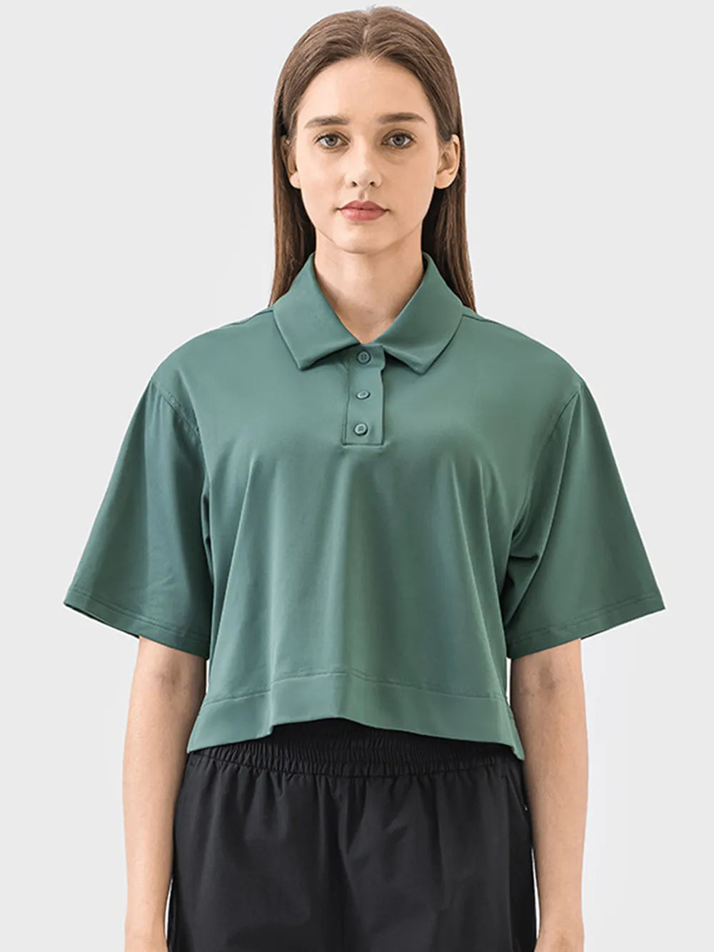 Half Button Short Sleeve Active T-Shirt - Korvel