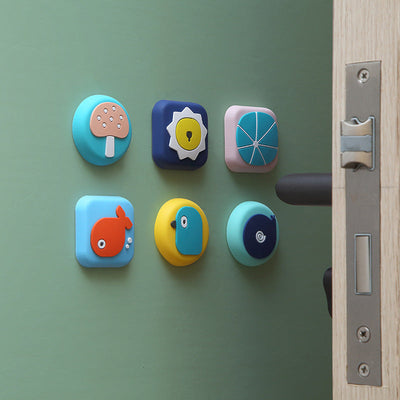 Door Back Door Handle Anti-Collision Pad Silicone Door Touch Door Suction Bump Stick Wall Protective Sleeve Cartoon Suction Cup - Korvel