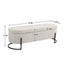 COOLMOR storage Ottoman chair with safety hinge and soft cushion fabric storage Ottoman stool (beige) - Korvel