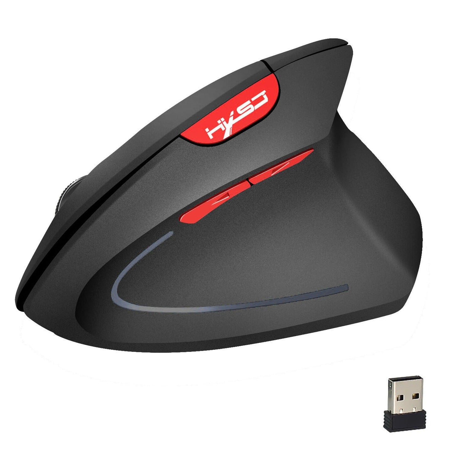 New Wireless Mouse 2.4G Vertical Health Mouse External Battery 6D Design Computer Office - Korvel