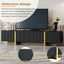 Luxury Fluted TV Stand for TVs Up to 80'', Modern Entertainment Center with Storage Cabinets & Drawers Black - Korvel