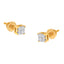 Boucles d'oreilles en diamant princesse en or jaune 10KT