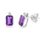 Boucles d'oreilles en améthyste et diamant de 0,53 ct en or blanc 10KT