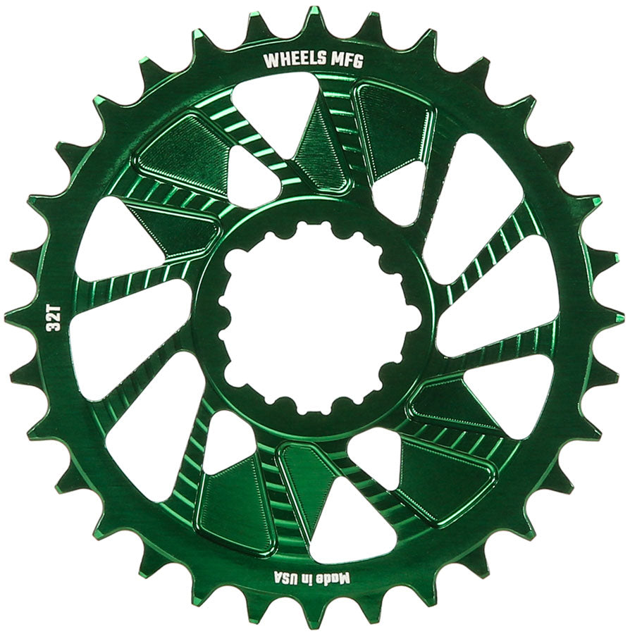 Chaîne de montage direct à 3 boulons SRAM 32t de Wheels Manufacturing - Vert