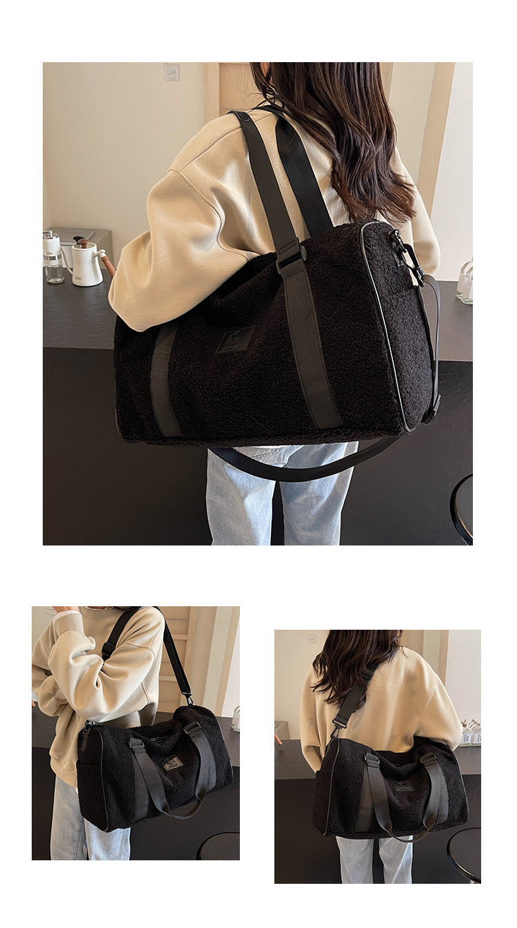 Sac à bandoulière en lambswool décontracté pour le voyage