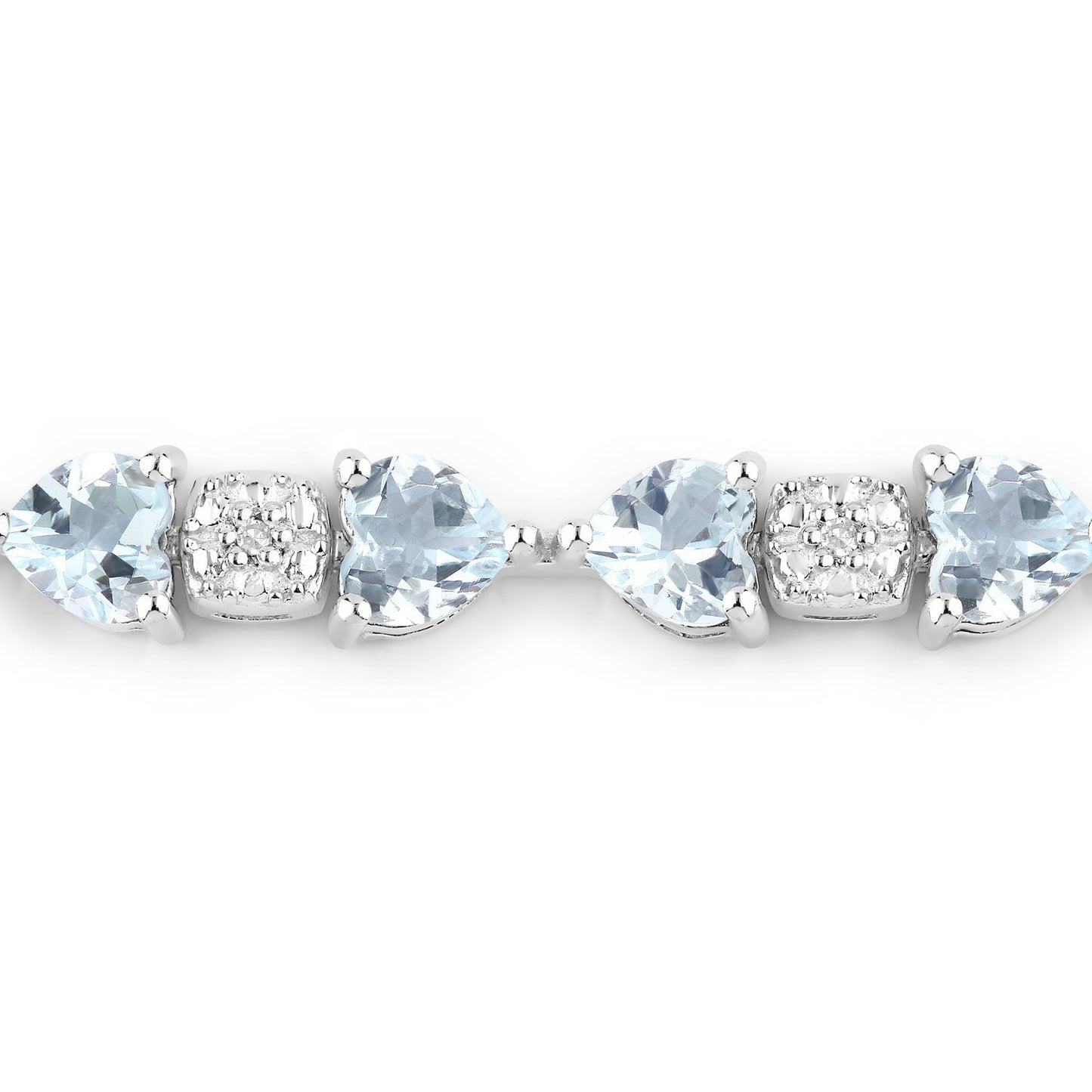 Pulsera de Plata Esterlina con Acuamarina y Diamantes de 7.36 Quilates