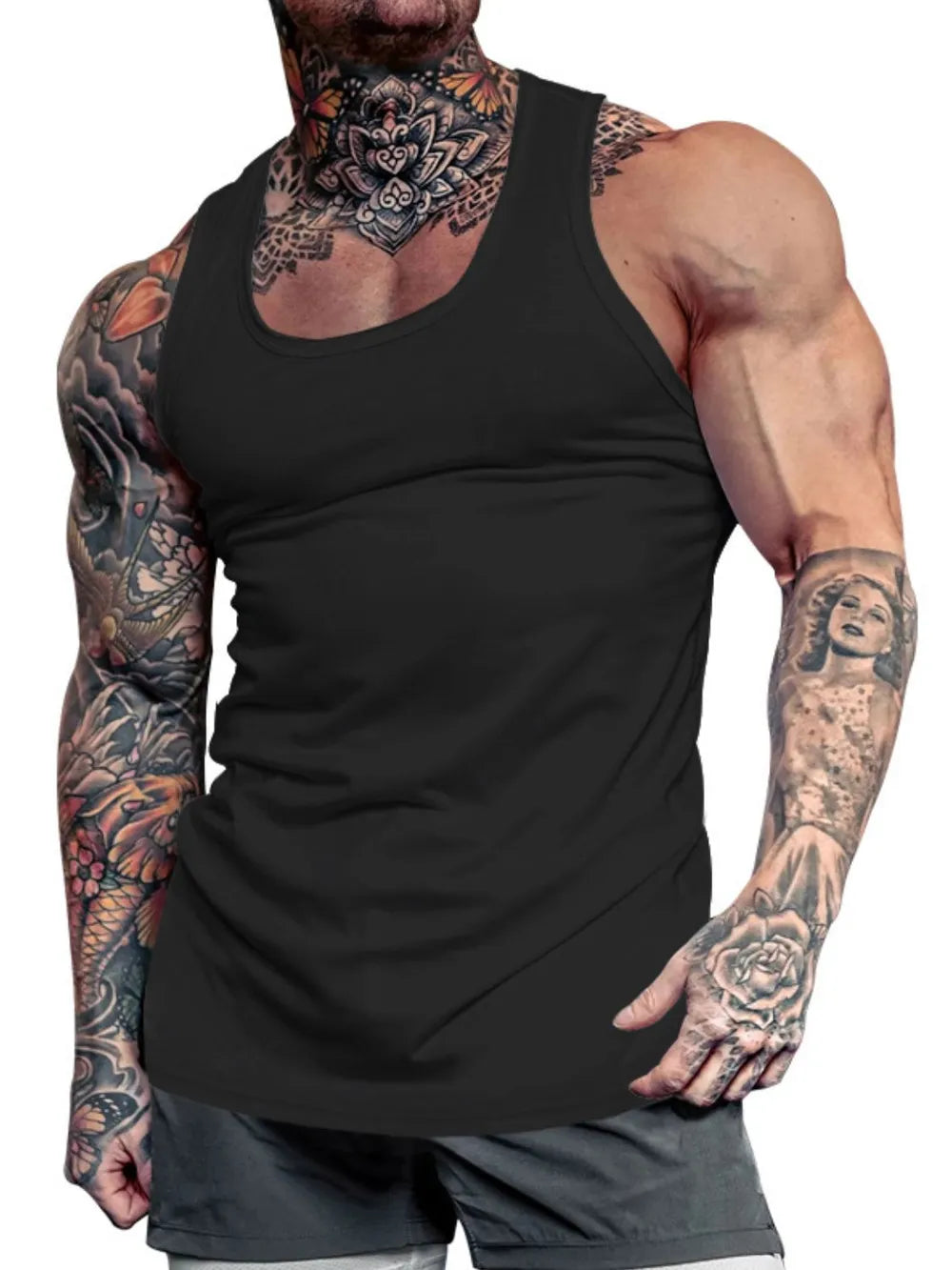 Men's Plus Size Round Neck Tank Top