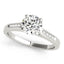 Bague de fiançailles en diamant à rangée unique en or blanc 14 carats