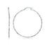 14k White Gold Diamond Cut Hoop Earrings - 1 3/4 Inch