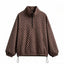 Chaqueta con capucha de media cremallera y lunares a la moda