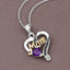 0.48 Carat Genuine Amethyst and Black Spinel Pendant in Sterling Silver