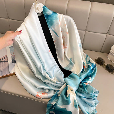 Elegant Artificial Silk Warm Scarf for All Seasons