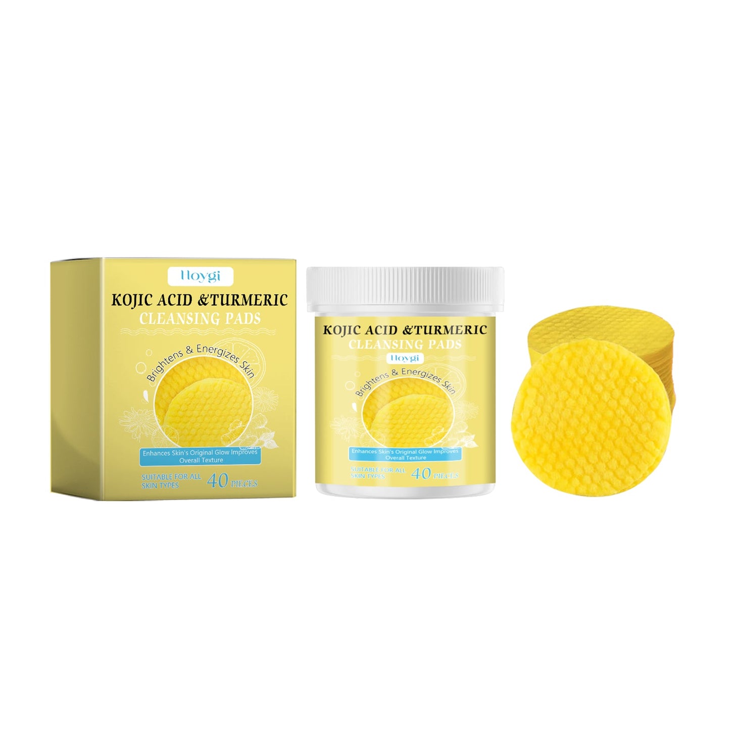 Turmeric Acid Cleansing Pad Facial Daily Cleansing Gentle Skin Care Moisturizing Skin Brightening Cleanser - Korvel