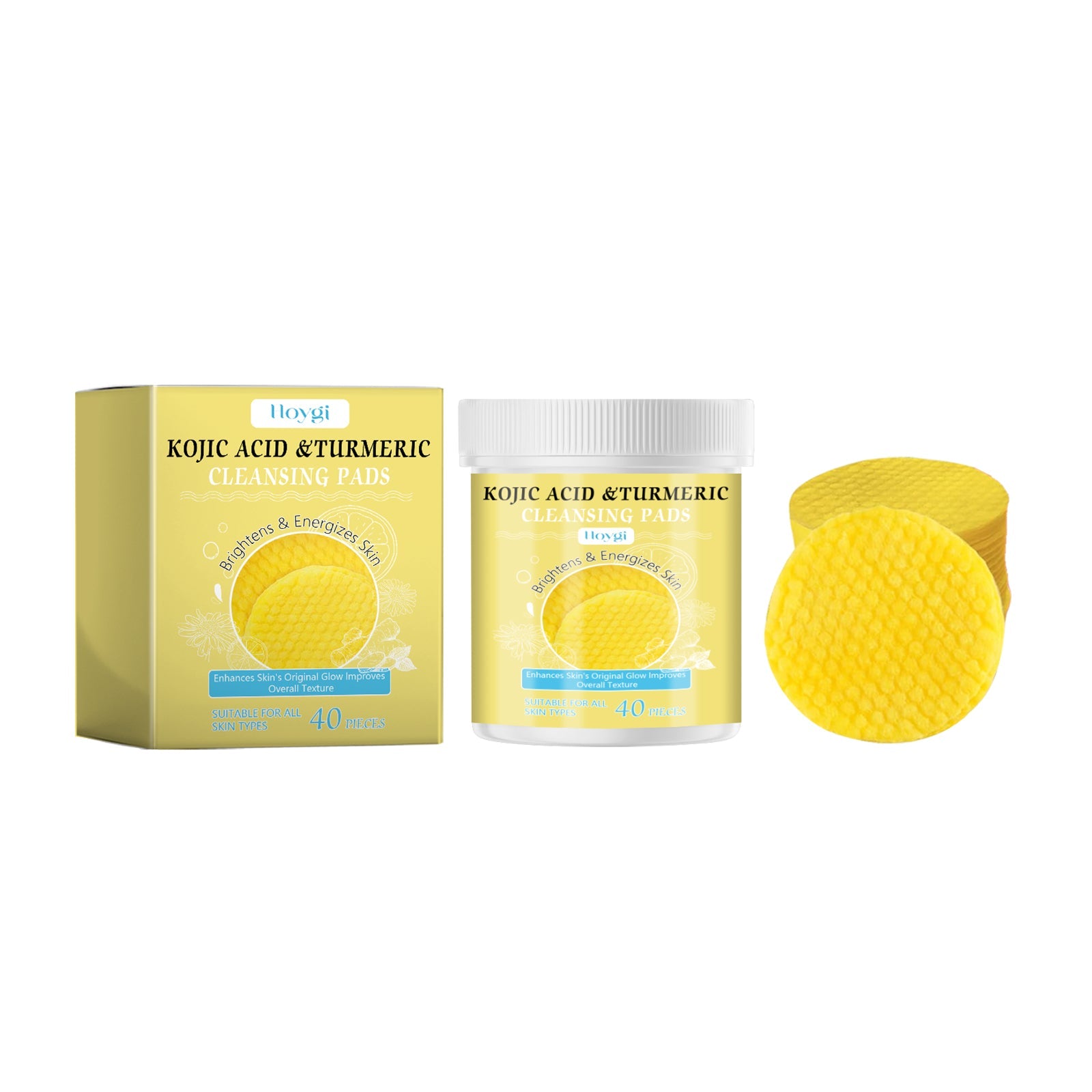 Turmeric Acid Cleansing Pad Facial Daily Cleansing Gentle Skin Care Moisturizing Skin Brightening Cleanser - Korvel