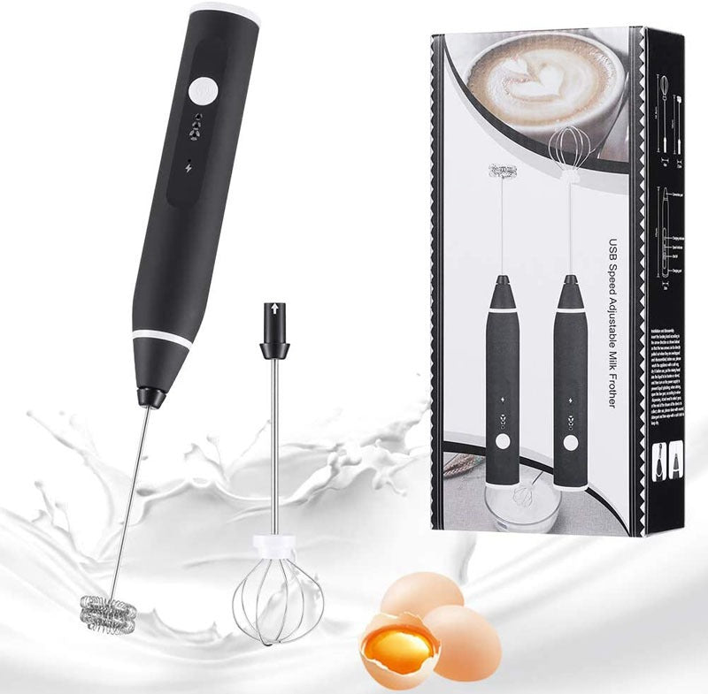 3-Piece Electric Milk Frother And Whisk Set - Korvel