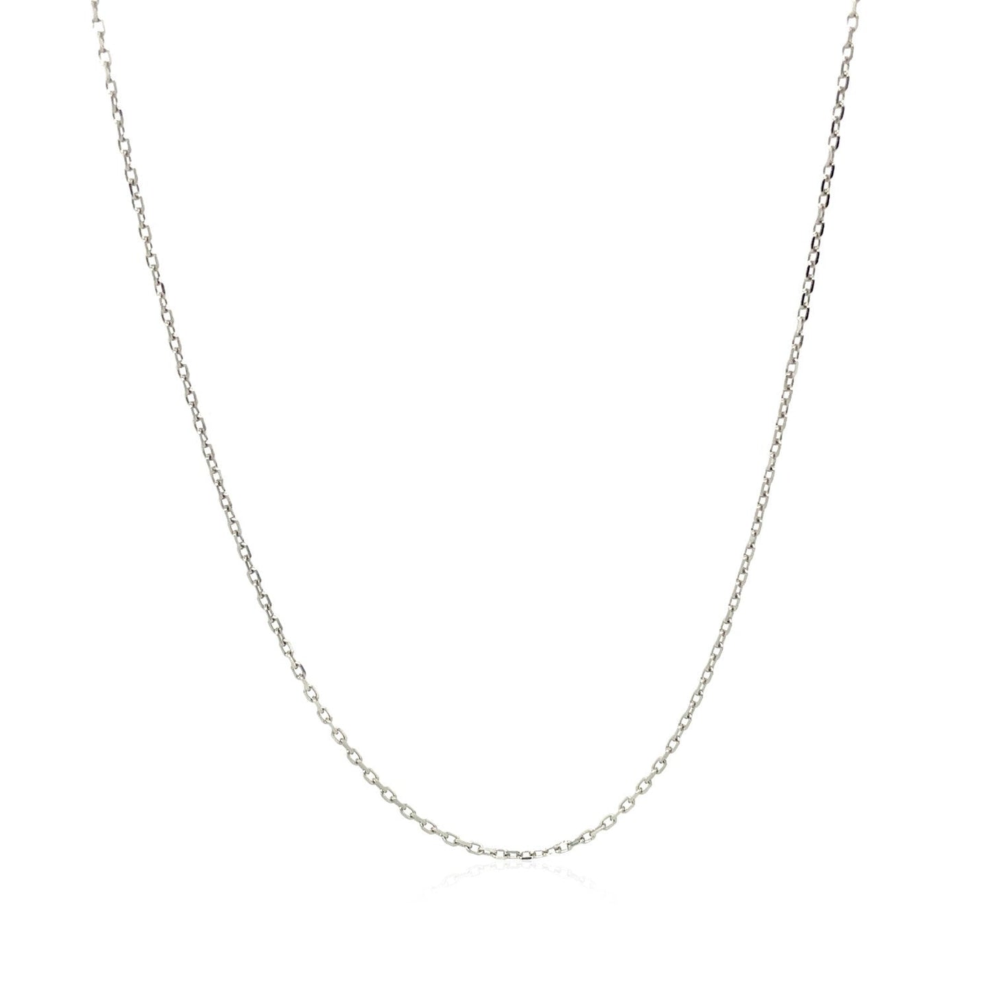 14k White Diamond Cut Cable Link Chain - 0.8mm