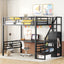 Cama loft de metal de tamaño completo con escritorio y opciones de almacenamiento