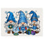 Nappes en lin imprimées Gnome de Noël - Série Bleue