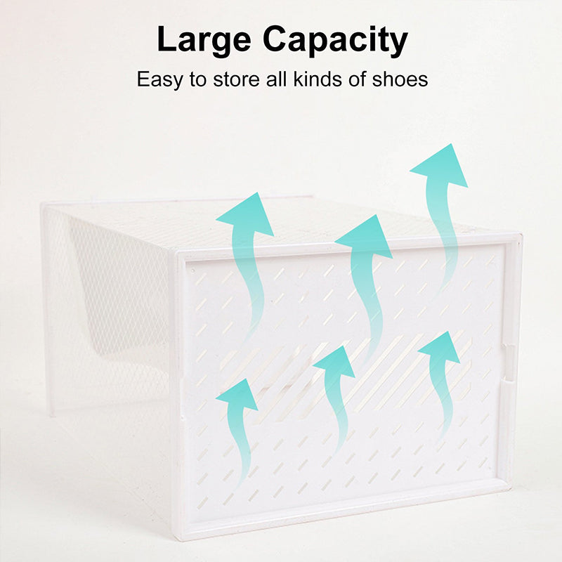 Foldable Shoe Storage Box - Stackable & Dustproof Organizer
