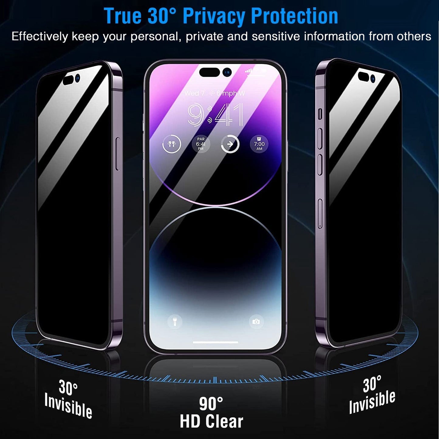 2-Pack Tempered Glass Privacy Screen Protectors for iPhone