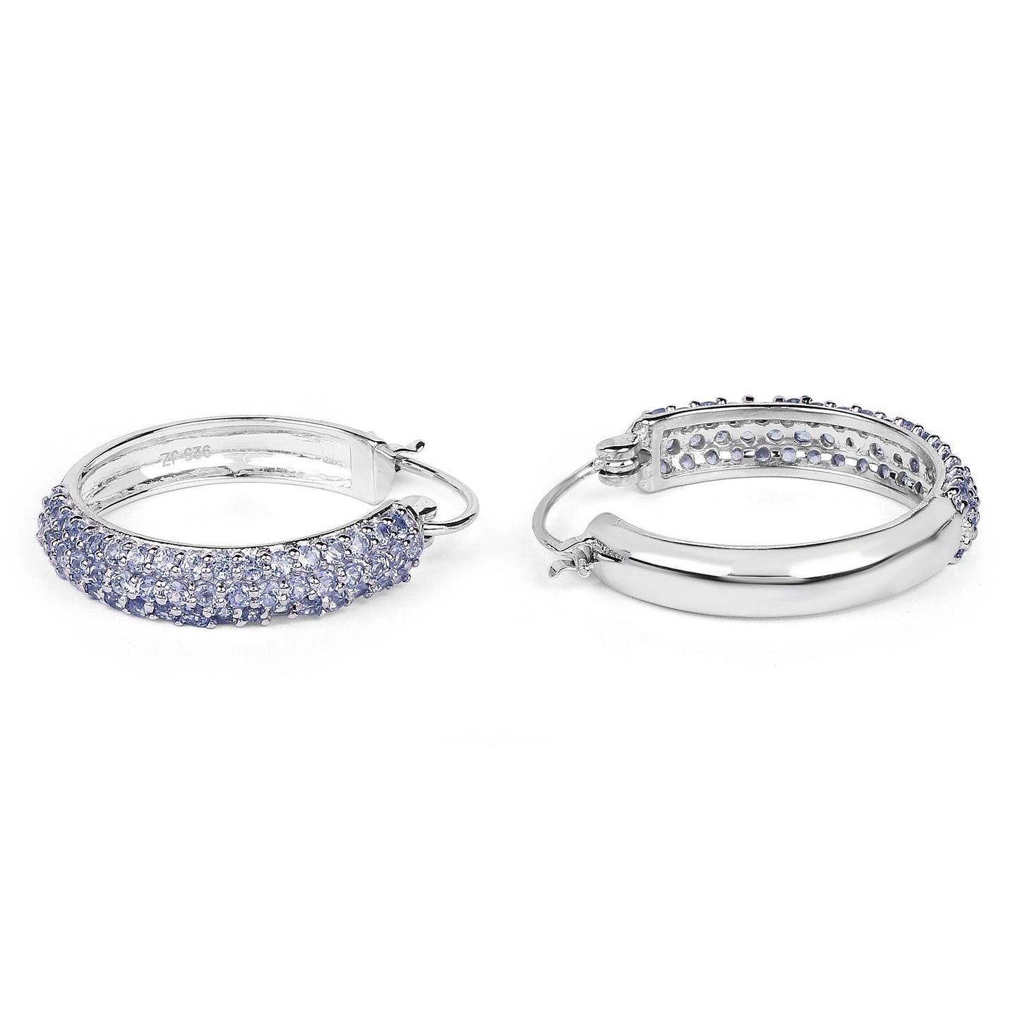 Elegant 3.06 Carat Genuine Tanzanite Sterling Silver Earrings