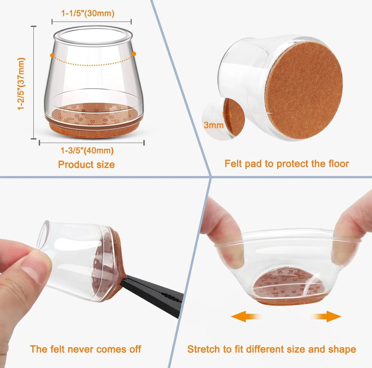 SilentGrip Chair Protectors - Premium Floor Protection