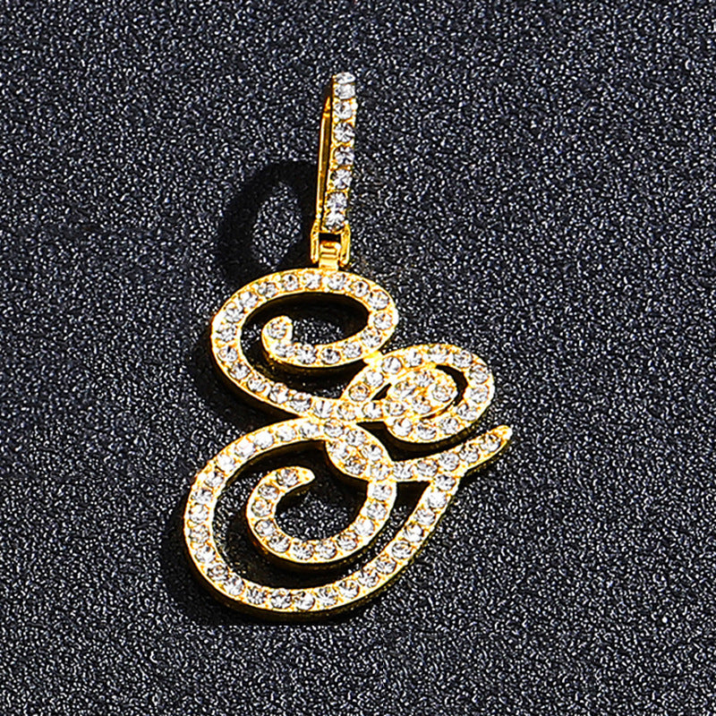 Hip Hop Grass Letter Pendant with Cuban Chain