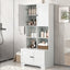 Elegant 4-Door Bathroom Storage Cabinet with Adjustable Shelves