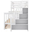 Elegant Twin over Full Bunk Bed with Trundle and Staircase - White