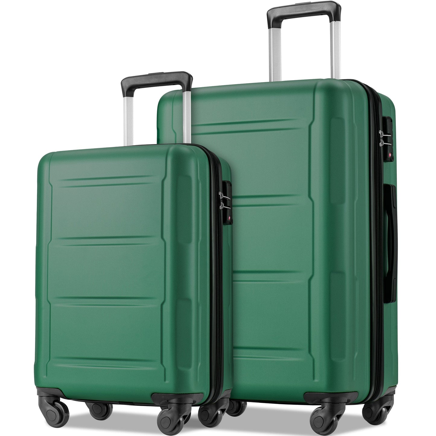 Juego de Maletas Expandibles con Ruedas Giratorias de 2 Piezas - Verde