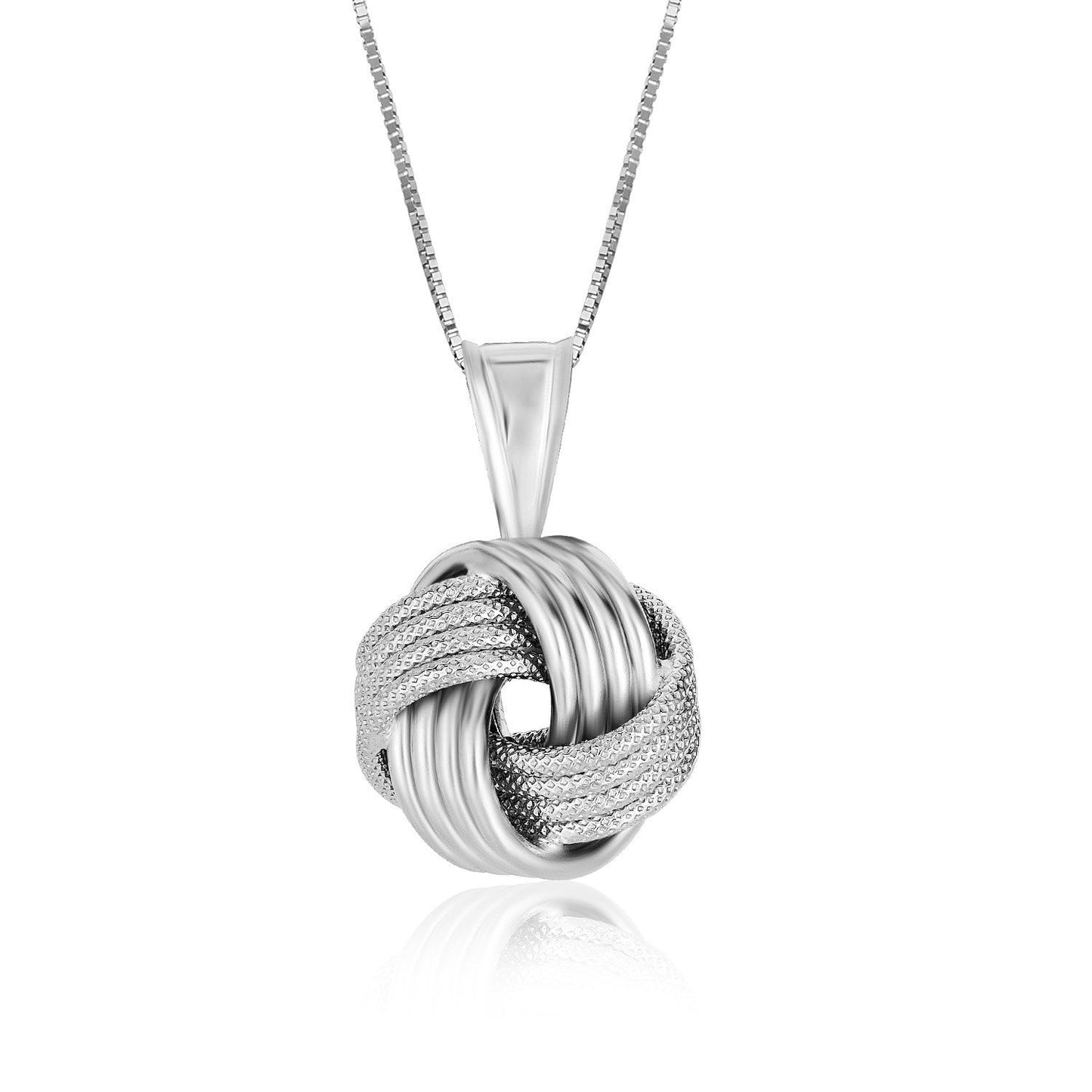 Pendentif Love Knot en Argent Sterling avec Fini Texturé