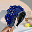 Bandeau en Fleurs en Tissu Fait Main et Diamant d'Eau Élégant