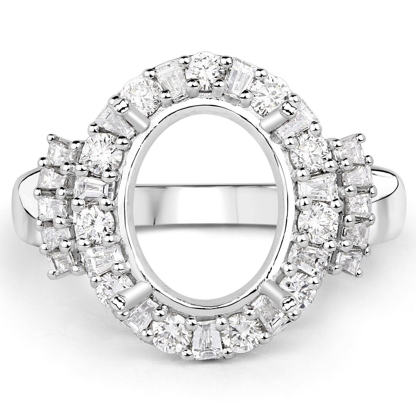 Anillo de Compromiso Semi Montura de Diamante Blanco de 0.83 Quilates en Oro Blanco de 14K
