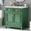 30 inch uncovered bathroom vanity with soft closed door, limited to solid wood frame bathroom storage cabinet green - Korvel