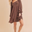 Vestido Mini de Cuello Cuadrado con Mangas Abullonadas y Dobladillo Volante