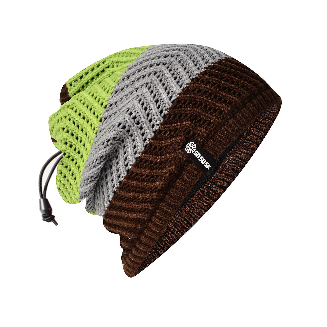 Fleece Lined Knitted Hat Scarf for Outdoor Activities