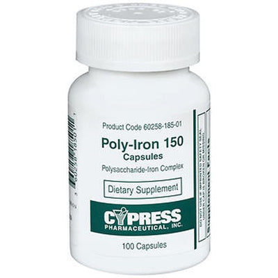 Cypress Poly-Iron 150 mg Capsules - 100 Count