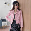 Women's Slim-Fit Leather Jacket - Fashionable Outerwear