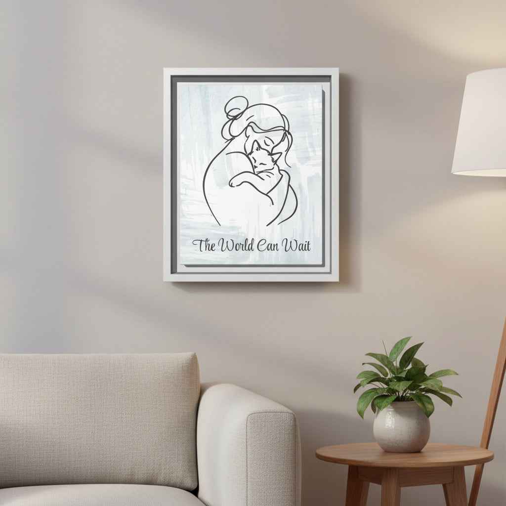 L'impression sur toile Chat Le Monde Peut Attendre