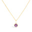 Collar de Colgante Halo de Amatista Púrpura y Diamante en Oro Blanco de 10K