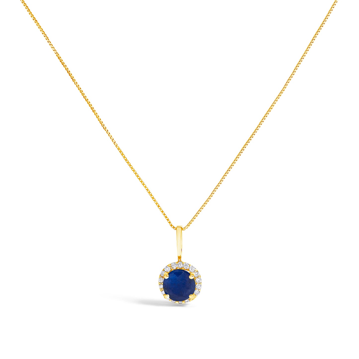 Collar de Colgante Halo de Amatista Púrpura y Diamante en Oro Blanco de 10K
