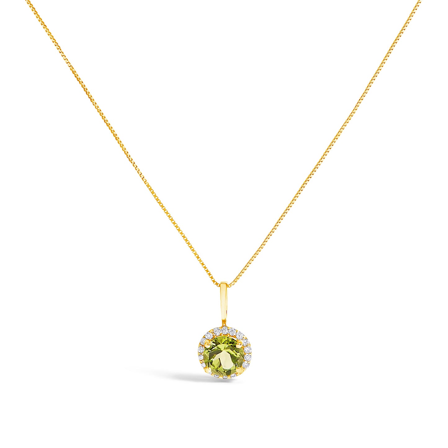 Collar de Colgante Halo de Amatista Púrpura y Diamante en Oro Blanco de 10K