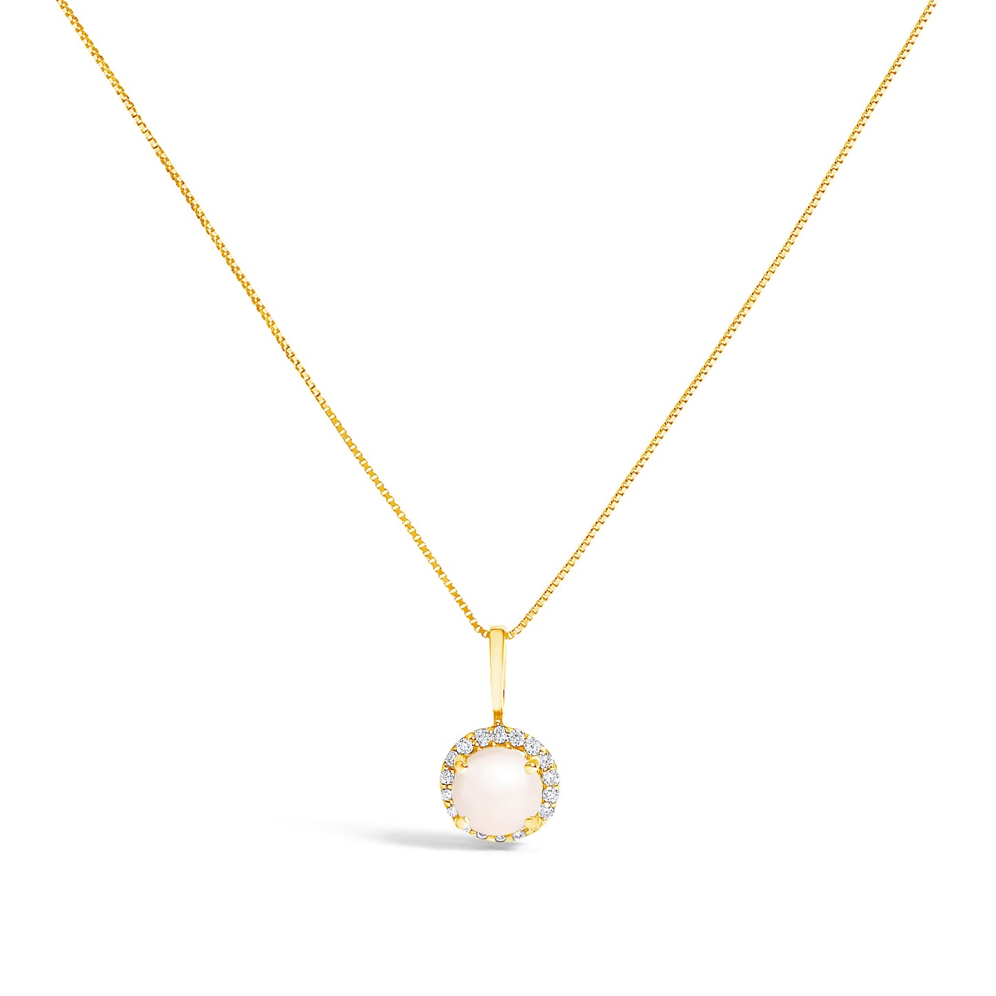 Collar de Colgante Halo de Amatista Púrpura y Diamante en Oro Blanco de 10K