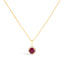 Collar de Colgante Halo de Amatista Púrpura y Diamante en Oro Blanco de 10K