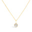 Collar de Colgante Halo de Amatista Púrpura y Diamante en Oro Blanco de 10K