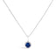 Collar de Colgante Halo de Amatista Púrpura y Diamante en Oro Blanco de 10K