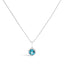 Collar de Colgante Halo de Amatista Púrpura y Diamante en Oro Blanco de 10K