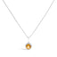 Collar de Colgante Halo de Amatista Púrpura y Diamante en Oro Blanco de 10K